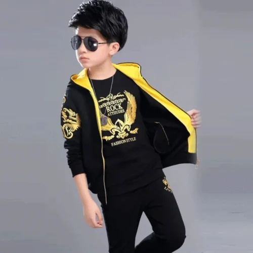 Hoodie+Pant+T-Shirt 3 Piece Winter Combo Set For Kids (TNF-2)